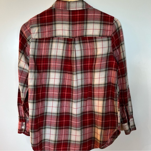 H&M Plaid Cotton Button Down Shirt Fall Colours Size 4 - Picture 5 of 8